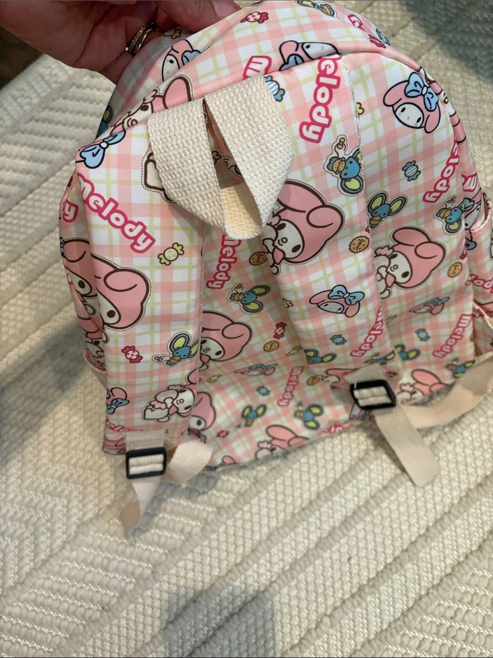 Sanrio My Melody Pink Plaid Kids Backpack